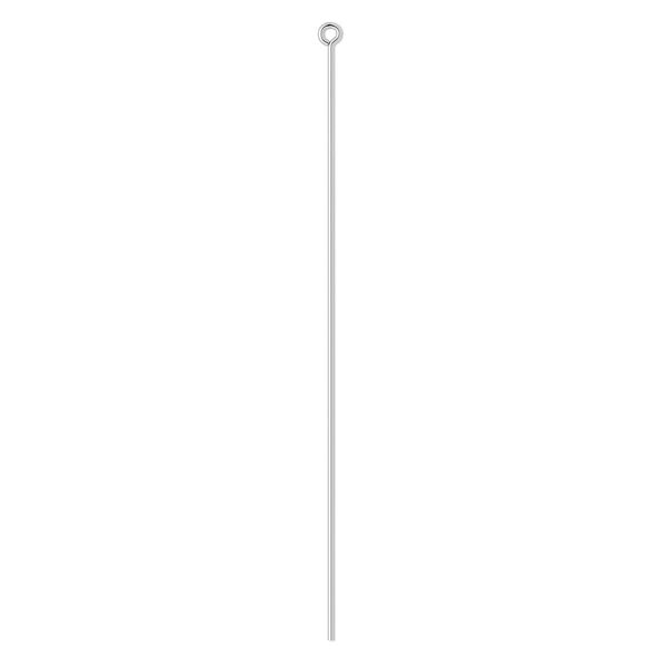 Eye pin, sterling silver, 3 inches, 21 gauge. Sold per pkg of 10. image number 0