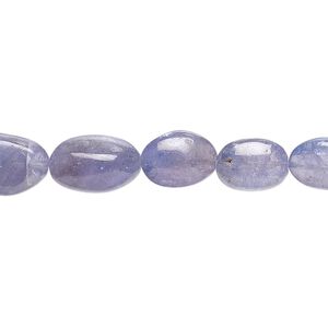 Tanzanite 1pkg1, hand-cut uneven puffed oval bead 8 inch 8x6mm-13x8mm