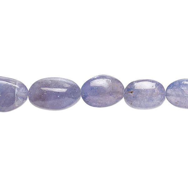 Tanzanite 1pkg1, hand-cut uneven puffed oval bead 8 inch 8x6mm-13x8mm image number 0