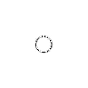 Jump ring, silver-plated brass, 9mm round, 7mm inside diameter, 18 gauge. Sold per pkg of 1,000.