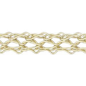 Wire, enamel and copper, gold, 3mm flat knit. Sold per 25-foot spool.