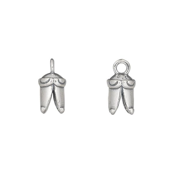 Cord end, JBB Findings, antiqued sterling silver, 10x7mm cone, 4mm inside diameter. Sold individually. image number 0