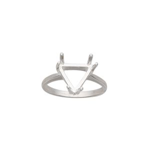 Ring, Sure-Set™, sterling silver, 10mm 6-prong triangle basket setting, size 7. Sold individually.