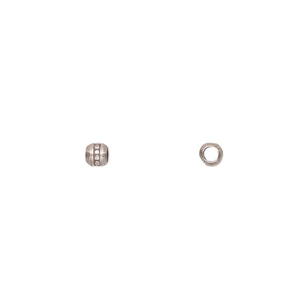 Bead, Hill Tribes, antiqued sterling silver, 3mm round. Sold per pkg of 12. image number 0
