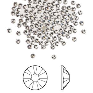 Flat back 144pk crystal foil back, Crystal Passions® 2.1-2.3mm rose round SS7 2058