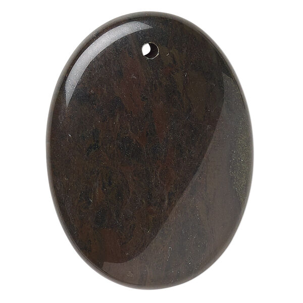Focal, African green jasper (natural), 40x30mm flat oval, B grade, Mohs hardness 6-1/2 to 7. Sold individually. image number 0