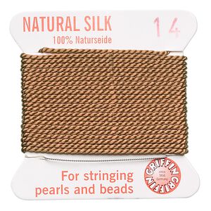 Thread, Griffin, silk, cornelian, size #14. Sold per 2-meter card (approximately 78 inches).