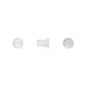 Earnut 1pkg1000, 5.5x6.5mm disc, "rubber" clear 500 pair