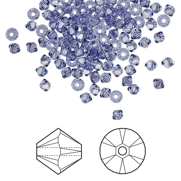 Bead 48pk tanzanite, Crystal Passions® 3mm bicone 5328 image number 0