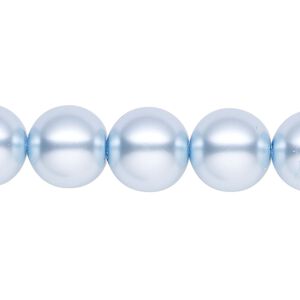 Pearl 1pk light blue, Celestial Crystal® 12mm round 15.5-16 inch
