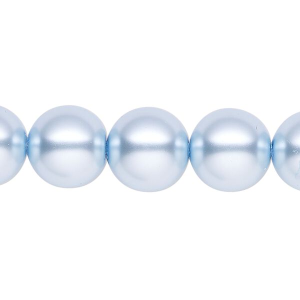 Pearl 1pk light blue, Celestial Crystal® 12mm round 15.5-16 inch image number 0