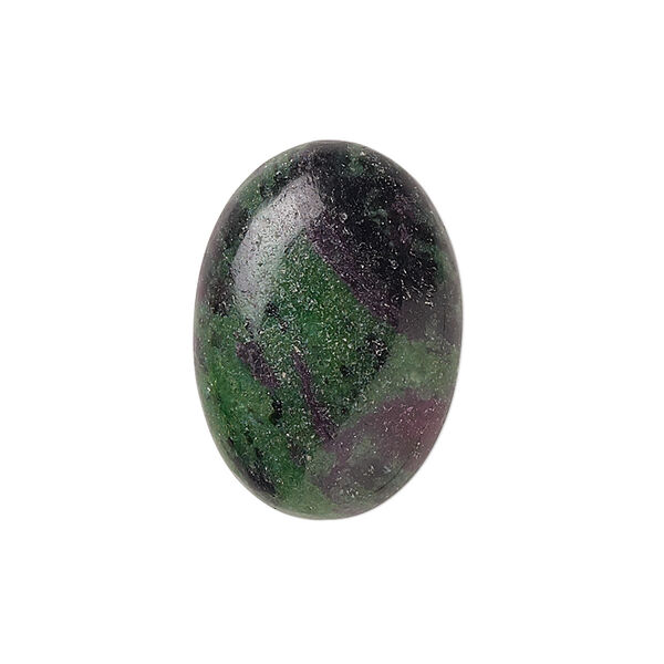 Cabochon, ruby in zoisite (natural), medium to dark, 25x18mm calibrated oval, B grade, Mohs hardness 6 to 7. Sold individually. image number 0