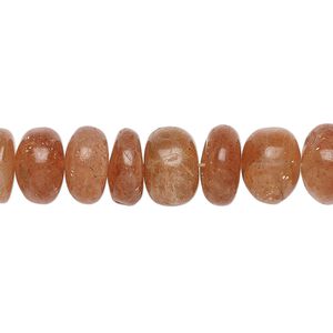 Sunstone 1pkg1, hand-cut rondelle bead natural 15.5-16 inch graduated 6x3mm-10x6mm