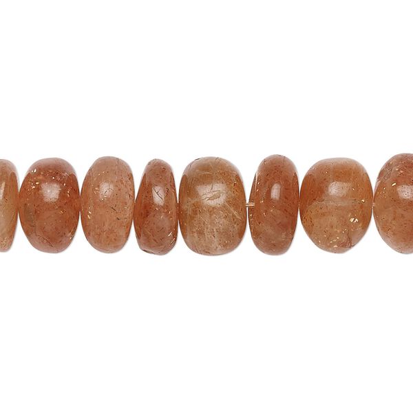 Sunstone 1pkg1, hand-cut rondelle bead natural 15.5-16 inch graduated 6x3mm-10x6mm image number 0