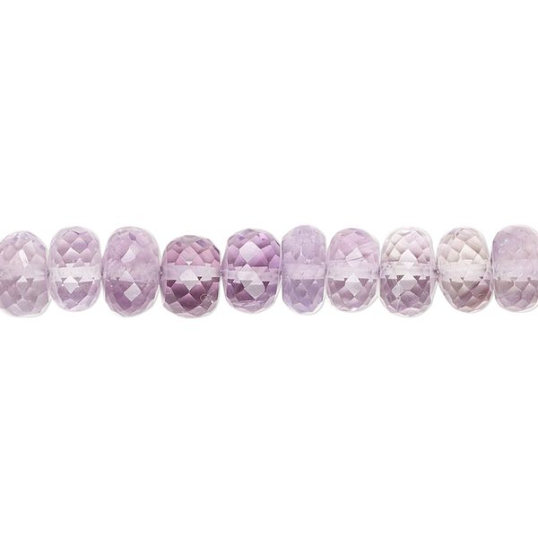 Lavender amethyst 1pkg1, hand-cut micro-faceted rondelle bead natural 6.5 inch 6x4mm-8x6mm image number 0