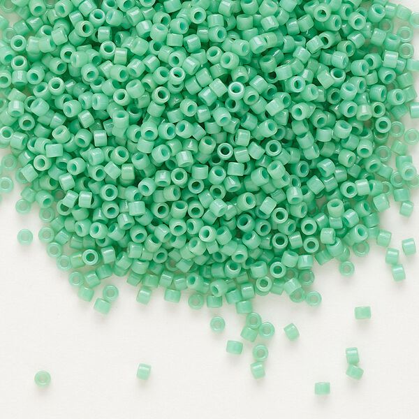 Seed bead, Delica®, glass, pkg/250g, #11 round, Duracoat® opaque outside dyed sea opal (DB-2125). image number 0