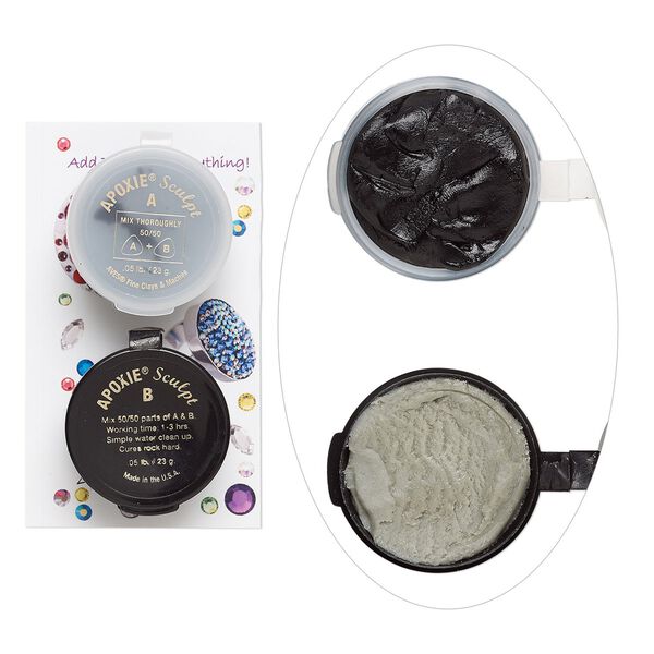 Adhesive, Apoxie® Sculpt, epoxy and polymer resin, black. Sold per 1/10 pound pkg. image number 0