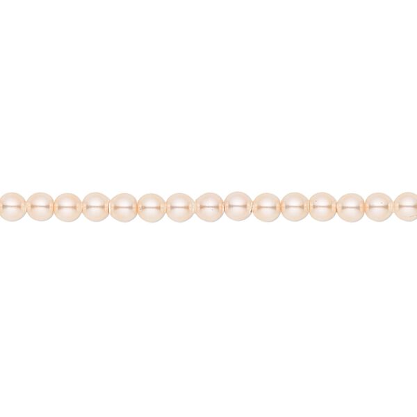 Pearl 100pk peach, Crystal Passions® 3mm round 5810 image number 0