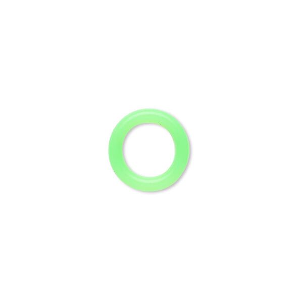 Component, Oh! Ring™, silicone, neon green, 12mm round with 8mm hole. Sold per pkg of 200. image number 0