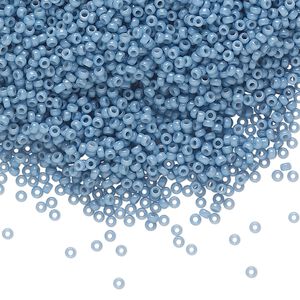 Seed bead, Miyuki, glass, pkg/250g, #15 rocaille, Duracoat® opaque outside dyed bayberry, (RR-4482).