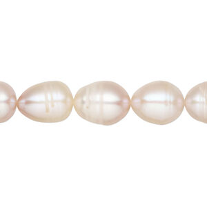 Freshwater pearl 1pkg1, rice, 15 inch pink satin 8-9mm cultured