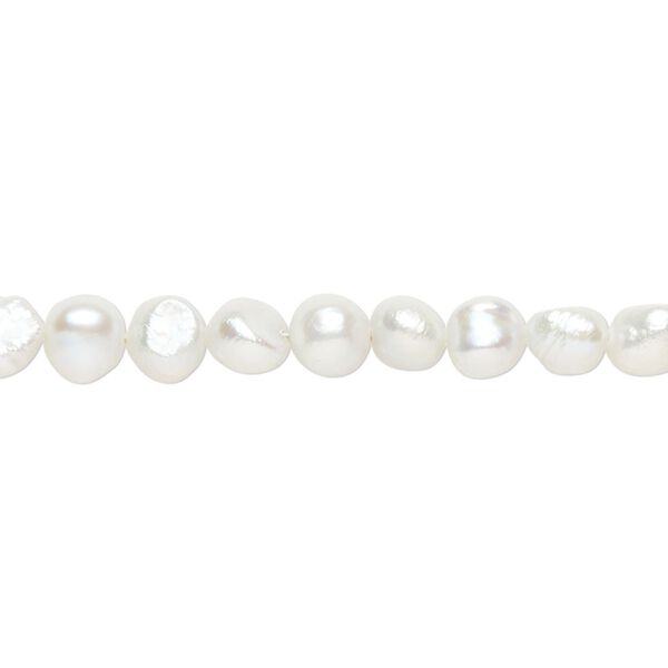 Freshwater pearl 1pkg1, flat-sided potato, 15 inch soft grey-green 5-6mm cultured image number 0