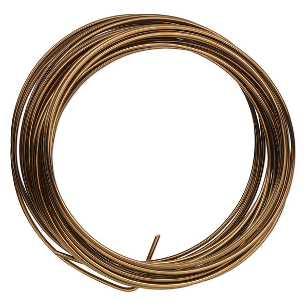 Wire, ParaWire™, vintage bronze-finished copper, round, 16 gauge. Sold per 15-foot section. image number 0