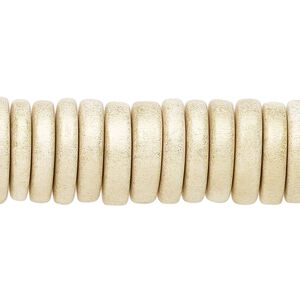 Taiwanese cheesewood 1pkg1, hand-cut painted rondelle bead 8 inch gold cream 15x4mm
