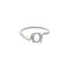 Ring, sterling silver, swirl band with 7x5mm pre-notched 4-prong oval setting, size 7.5. Sold individually. image number 0