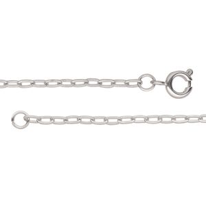 Chain 1pkg1 paperclip, 2.2mm / springring clasp, stainless steel 18 inch