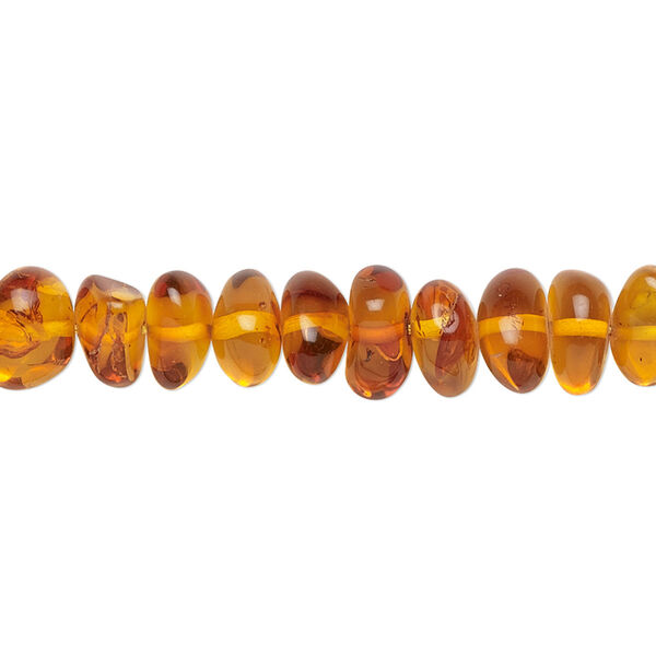 Bead, Baltic amber (heated), medium to large chip, Mohs hardness 2 to 2-1/2. Sold per 15-1/2" to 16" strand. image number 0