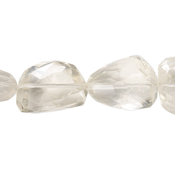 Citrine 1pkg1, hand-faceted nugget bead C grade, 6 inch large image number 0