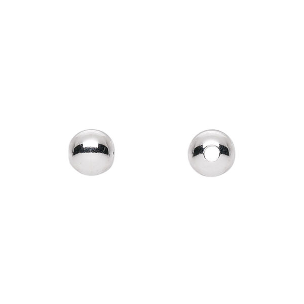 Bead, sterling silver, 7mm seamless round. Sold per pkg of 10. image number 0