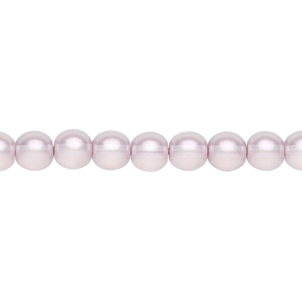 Bead, Czech pressed glass, pearlized plum, 6mm round. Sold per 15-1/2" to 16" strand, approximately 65 beads. image number 0