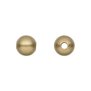 Bead, antique gold-plated brass, 10mm round. Sold per pkg of 10.