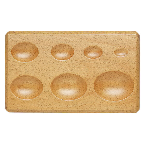Dapping block, wood, 1/2 to 1-3/4 inches, 6-1/4 x 4 inches overall. Sold individually. image number 0