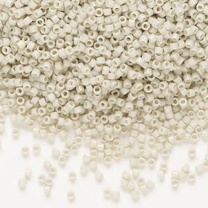 Seed bead, Delica®, glass, pkg/250g, #11 round, opaque glazed luster linen (DB-0261-1).