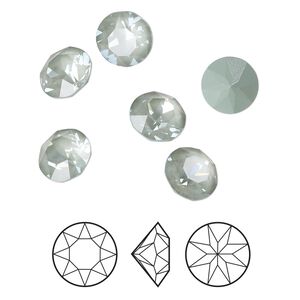 Chaton 6pk crystal agave ignite LacquerPRO, Crystal Passions® 8.16-8.41mm round SS39 1088