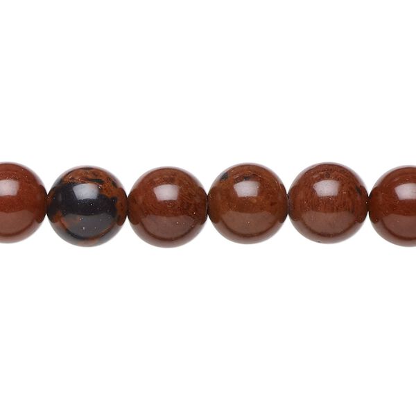 Mahogany obsidian 1pkg1, round bead natural 15.5-16 inch 8mm image number 0
