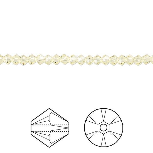 Bead 48pk jonquil, Crystal Passions® 3mm bicone 5328 image number 0