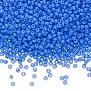 Seed bead, Preciosa Ornela Czech glass, pkg/50g, #11 rocaille, opaque medium blue, (33040).