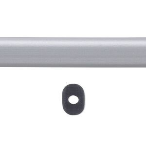 Cord, silicone, silver, 10x8mm oval with 2.5mm hole. Sold per pkg of 1 yard.