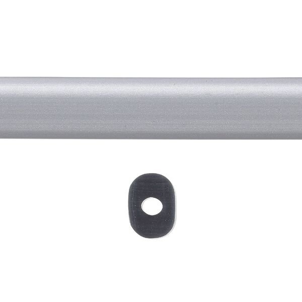Cord, silicone, silver, 10x8mm oval with 2.5mm hole. Sold per pkg of 1 yard. image number 0