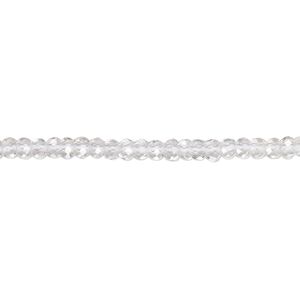 Quartz crystal 1pkg1, faceted rondelle bead natural 15.5-16 inch 3x2mm-3.5x2.5mm