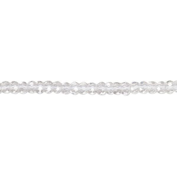 Quartz crystal 1pkg1, faceted rondelle bead natural 15.5-16 inch 3x2mm-3.5x2.5mm image number 0