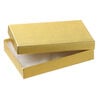 Box 1pkg4, paper and "cotton" filled, gold, 5-1/4 x 3-3/4 x 7/8 inches rectangle image number 1