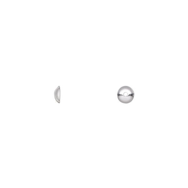 Bead cap, sterling silver-filled, 4x1mm round, fits 3-5mm bead. Sold per pkg of 20. image number 0