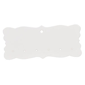 Wine charm holder, paper, white, 4x2-inch single-sided fancy rectangle card. Sold per pkg of 50.