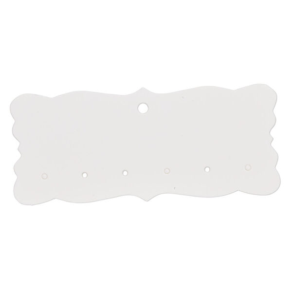 Wine charm holder, paper, white, 4x2-inch single-sided fancy rectangle card. Sold per pkg of 50. image number 0