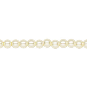 Pearl 1pk ivory, Celestial Crystal® 4mm round 15.5-16 inch